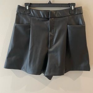 ZARA| Black Faux Leather Shorts